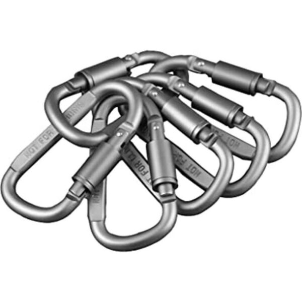 6 UNIDS Clip mosquetón gris en forma de D Hebillas_1