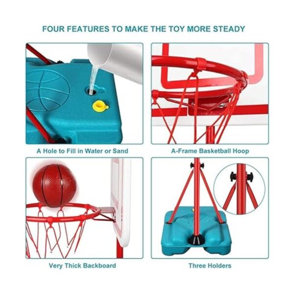 Soporte de aro de baloncesto para niños altura ajustable_3