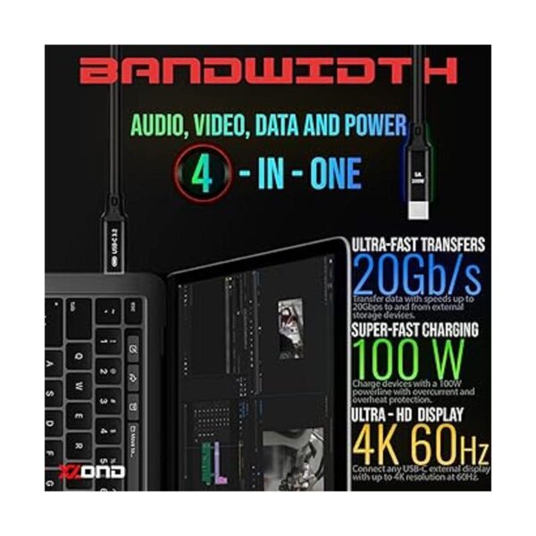 XZOND Cable USB C a USB C 3.2 Gen 2x2 SuperSpeed 20Gbps_2