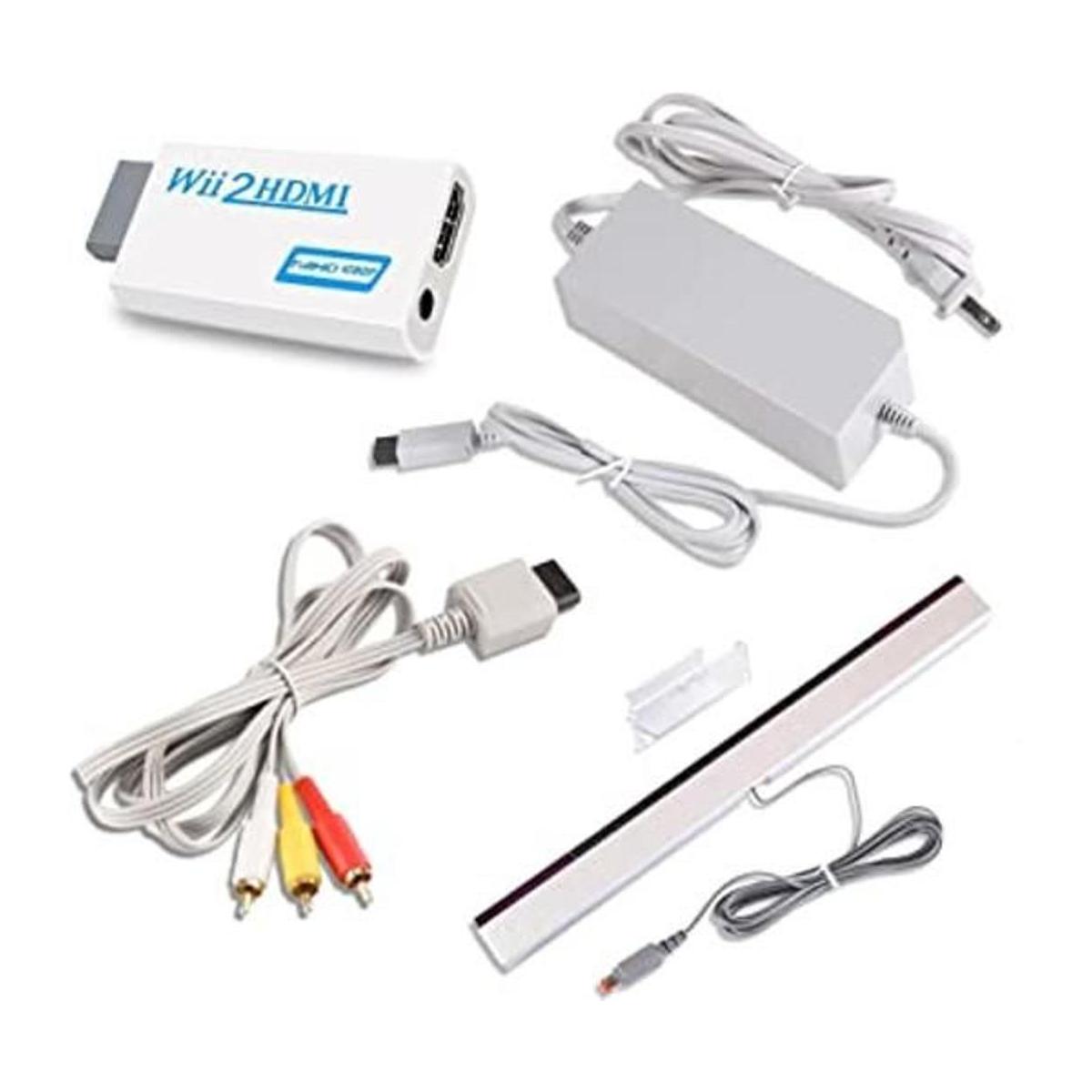 Kit de accesorios 4 en 1 para Wii adaptador de fuente de