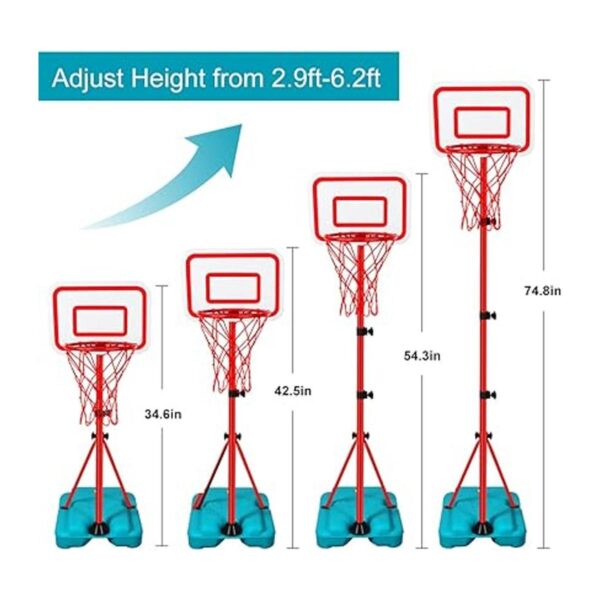Soporte de aro de baloncesto para niños altura ajustable_2