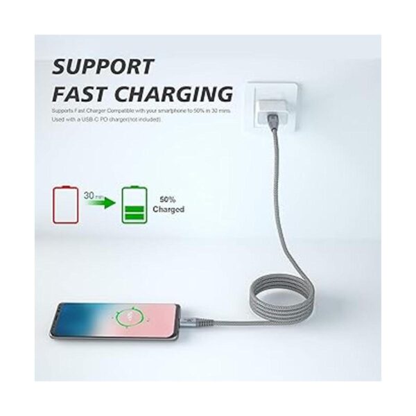 Cable USB C a USB C XYYZYZ 6 pies paquete de 2 60W 3.1A_2