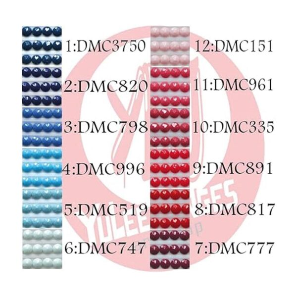 Cuentas de pintura de diamantes 5D 6 tonos de azul y rojo
