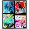 Taza dividida de resina de pintura de silicona 4 piezas
