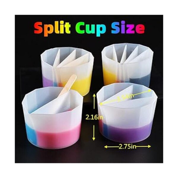 Taza dividida de resina de pintura de silicona 4 piezas