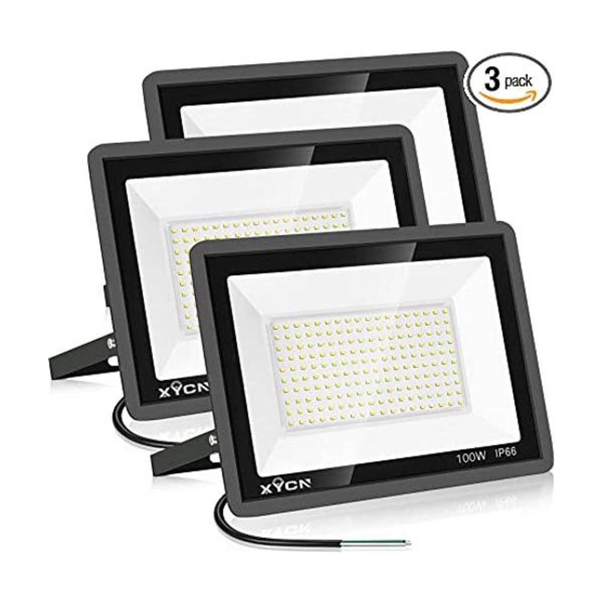 XYCN Paquete de 3 luces LED de 100 W luz de inundación