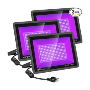 XYCN Paquete de 3 luces LED negras de 100 W luz de_1
