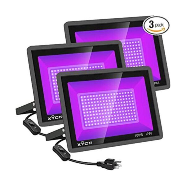 XYCN Paquete de 3 luces LED negras de 100 W luz de_1