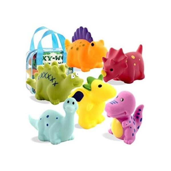 Juguetes de baño de dinosaurio sin agujero para bebés de 6_1