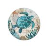 Juego de 4 posavasos redondos de tortuga marina dibujados_4