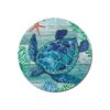 Juego de 4 posavasos redondos de tortuga marina dibujados_3