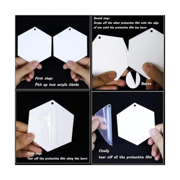 20 adornos de Navidad de acrílico hexagonal blanco de 3_6