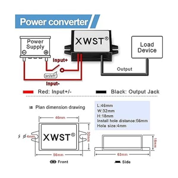 XWST DC a DC 12 V 24 V a 5 V 3 A 15 W 15 W con adaptador_4