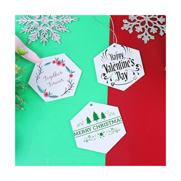 20 adornos de Navidad de acrílico hexagonal blanco de 3_2