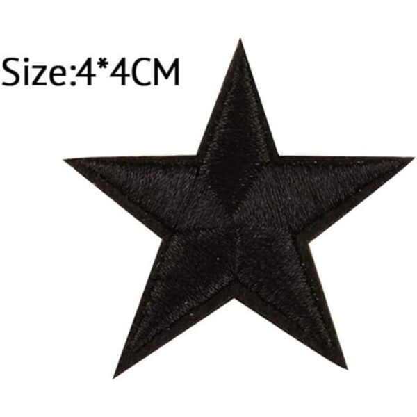 Xunhui Parche bordado con estrellas negras para planchar_2