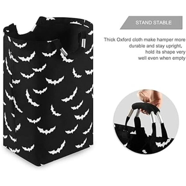 Bats Canasta de lavandería gótica de Halloween plegable