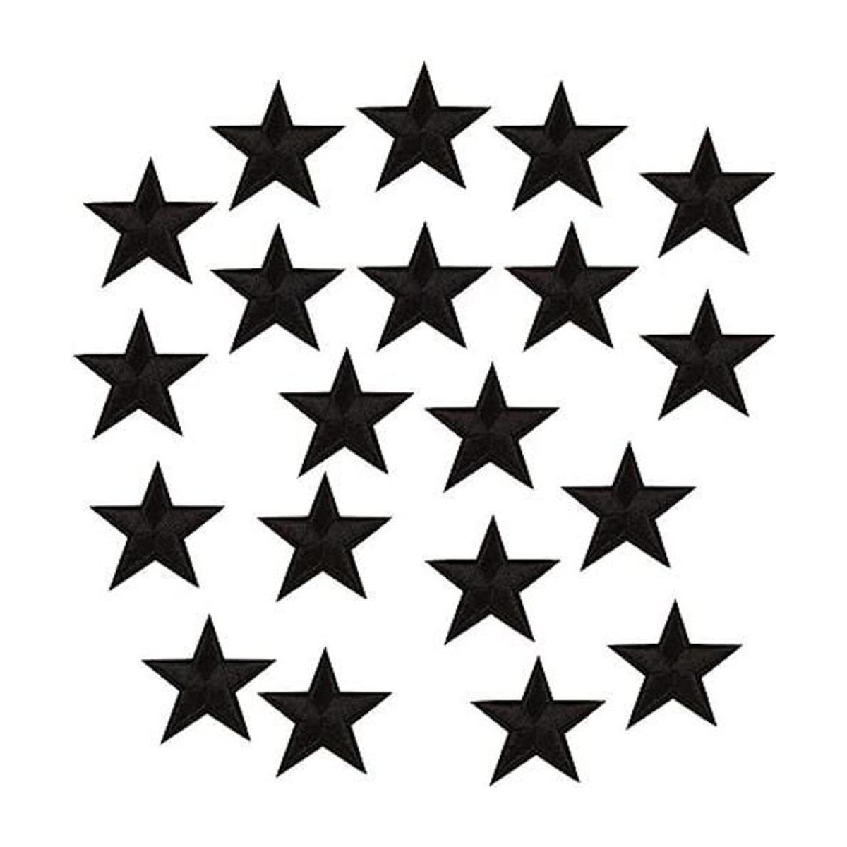 Xunhui Parche bordado con estrellas negras para planchar
