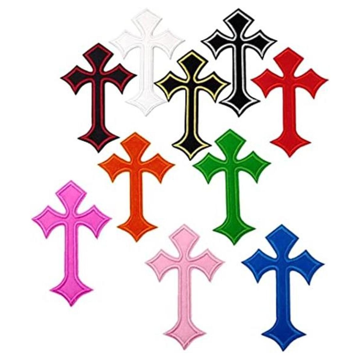 XUNHUI Parche de cruz de colores mixtos parches bordados