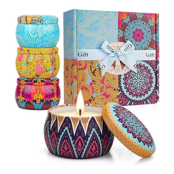 Paquete de 4 velas perfumadas para mujer 4.4 onzas cera_1