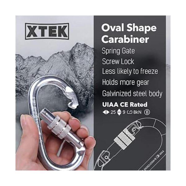 Climbing Carabiner UIAA CE Rated 25 kN 5620 LB Heavy_2