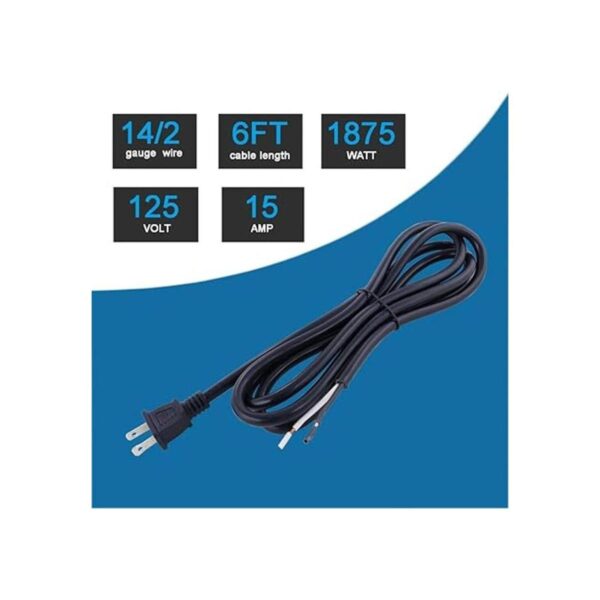 Cable de alimentación de repuesto de 2 clavijas 14AWG SJT_2