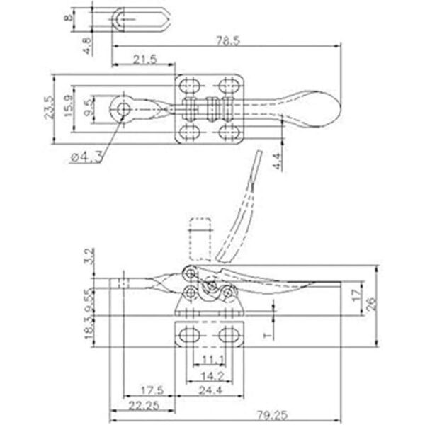 matozone 4pcs Toggle Clamp 201 A Mano Herramienta Antislip_5