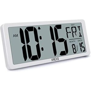 XREXS Reloj de pared digital grande despertadores_1