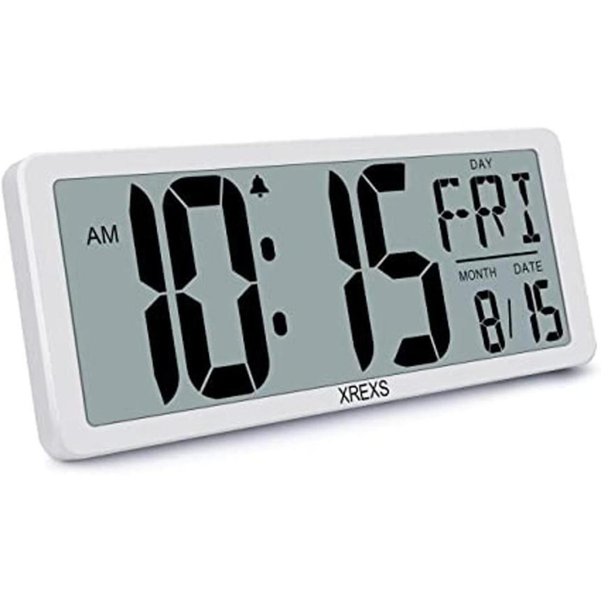 XREXS Reloj de pared digital grande despertadores