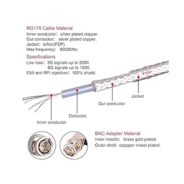 3G6G Cable SDI HDSDI BNC macho a ángulo recto BNC macho_2