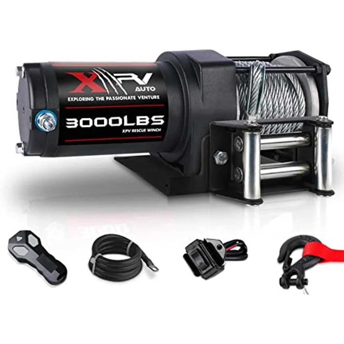 XPV AUTO Cabrestante eléctrico impermeable de 3000 libras