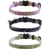 3 collares de gato con campana y accesorios patrón de