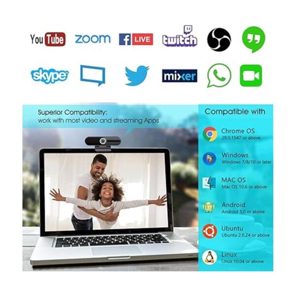 Cámara web 4K cámara web HD de 8 MP con micrófono cámara_6