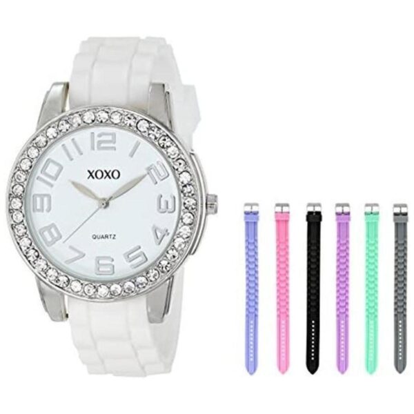 XOXO XO9069 Reloj en tono plateado con siete bandas_1