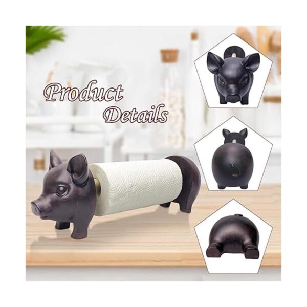 Toallero de papel de madera para encimera diseño de vacas