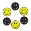 XOmise Lote de 6 piezas de cara sonriente negra y amarilla_1