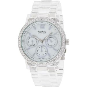 XOXO XO5529 Reloj de pulsera transparente con diamantes_1