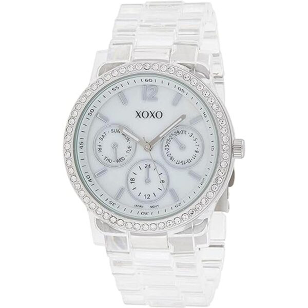 XOXO XO5529 Reloj de pulsera transparente con diamantes_1
