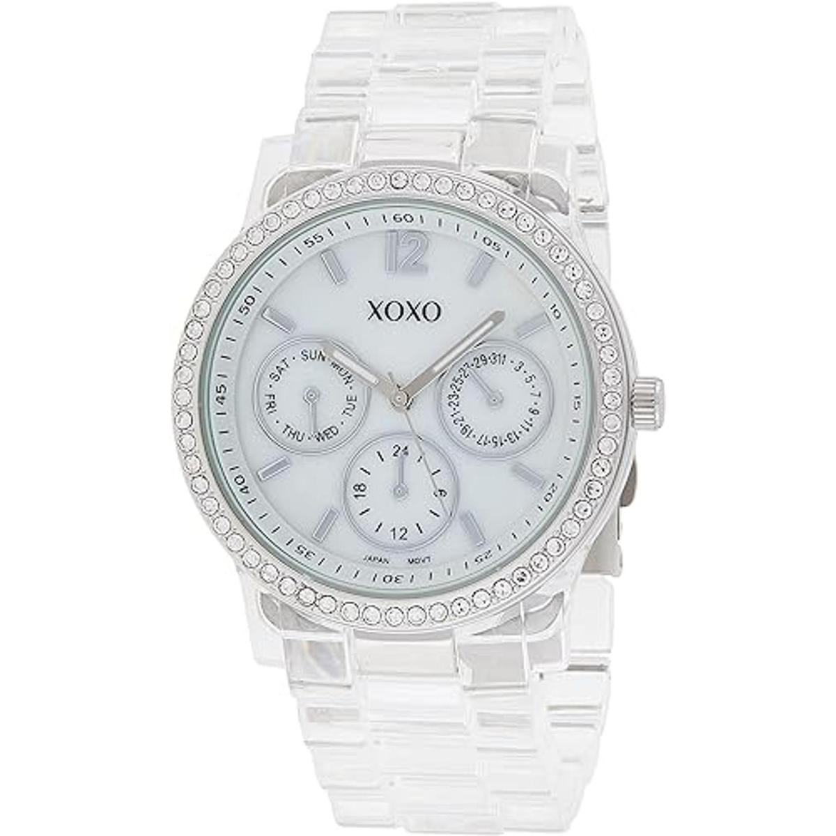 XOXO XO5529 Reloj de pulsera transparente con diamantes