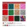 700 cuentas de Navidad para hacer joyas cuentas rojas y