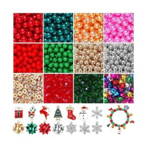700 cuentas de Navidad para hacer joyas cuentas rojas y