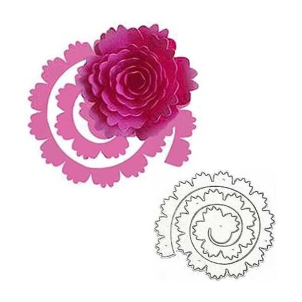 Troqueles de metal con flores en espiral 3D guirnalda de