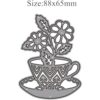 Troqueles de metal con hojas de flores de taza pétalos de_2