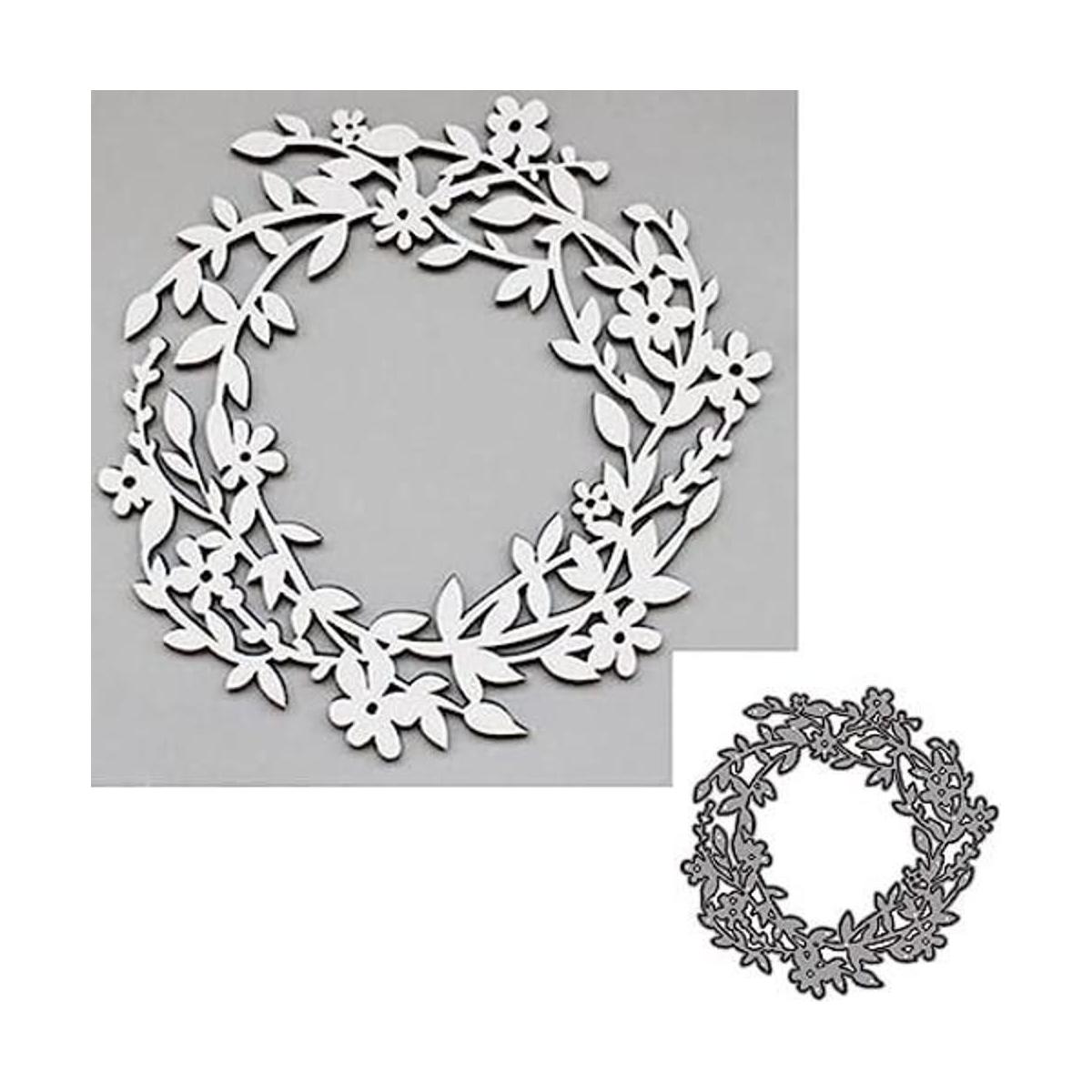 XMYXCRAFT Corona de hojas de flores troqueles de metal