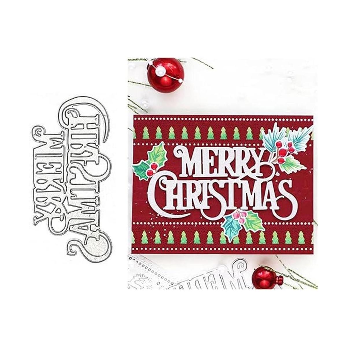 XMYXCRAFT Troqueles de metal con letras de Navidad