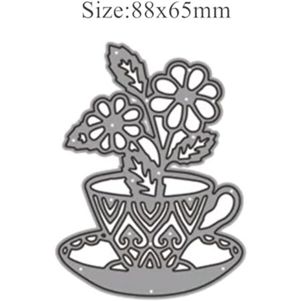 Troqueles de metal con hojas de flores de taza pétalos de_4