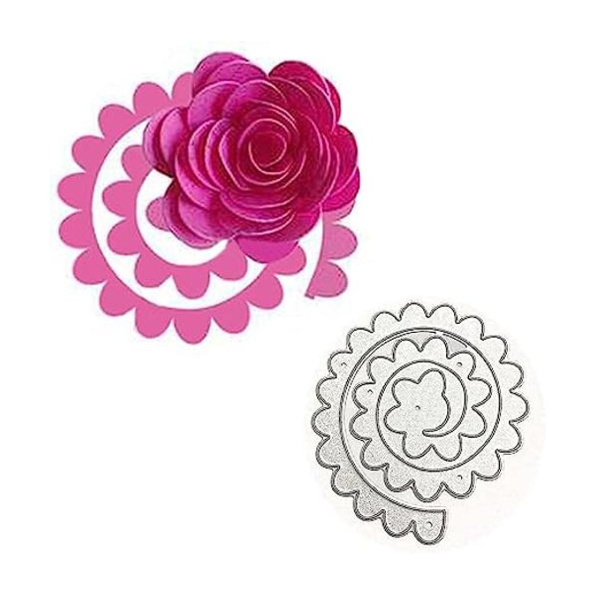 XMYXCRAFT Troqueles de metal con flores en espiral 3D