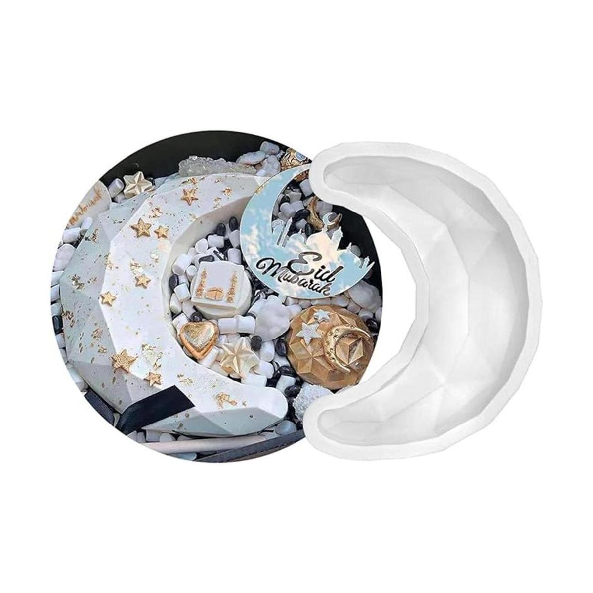 XMOX Molde de silicona 3D Moon DIY Mousse Cake Mold