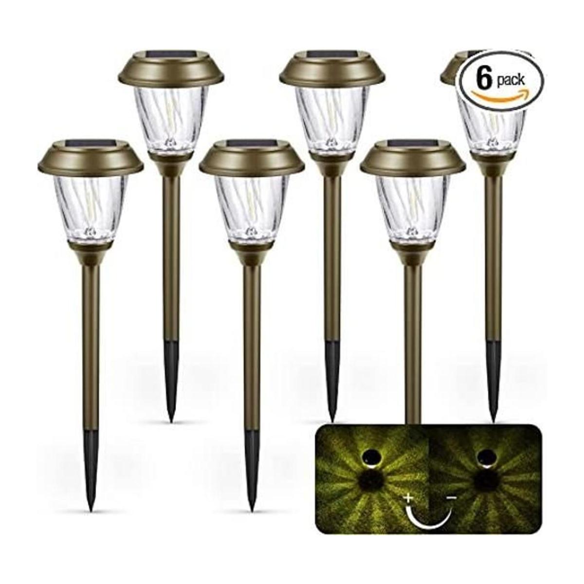 XMCOSY Luces solares para caminos paquete de 6 luces