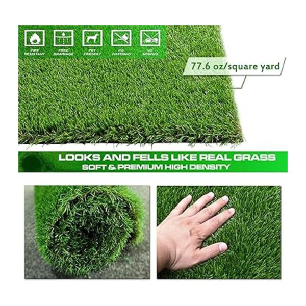 XLX TURF Alfombra con césped artificial gruesa para