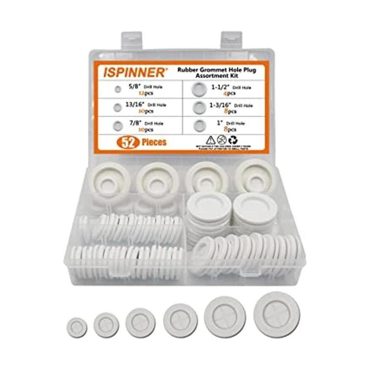 ISPINNER 52 ojales de goma de 6 tamaños enchufe de